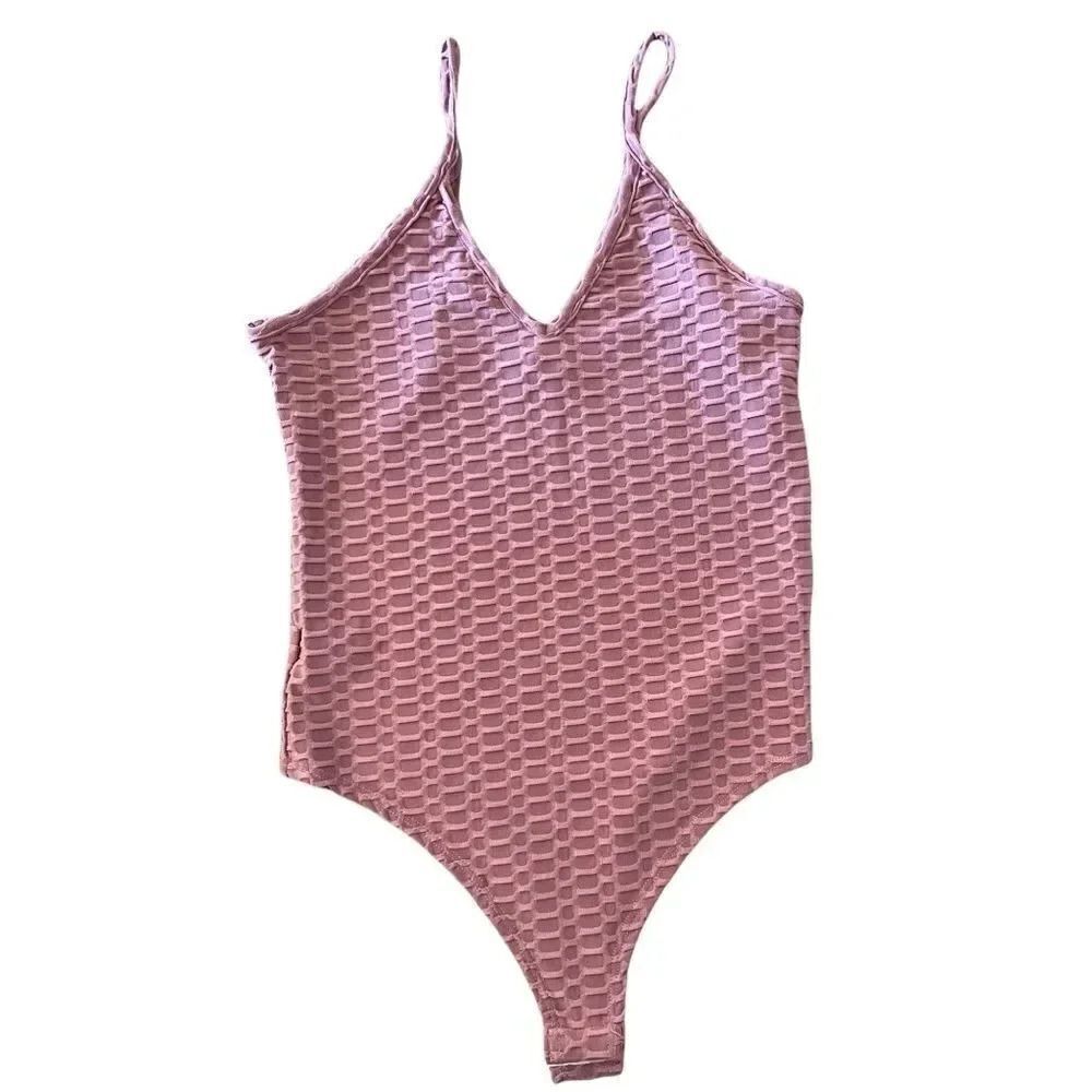 NWOT Gaze Spaghetti Strap Waffle Womens  Bodysuit SZ XS